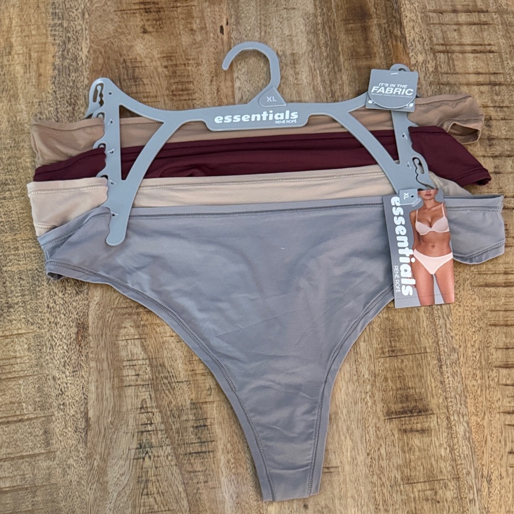 Essentials by Rene Rofe Women's flexible fit thongs - Gray, Tan, Burgundy nude